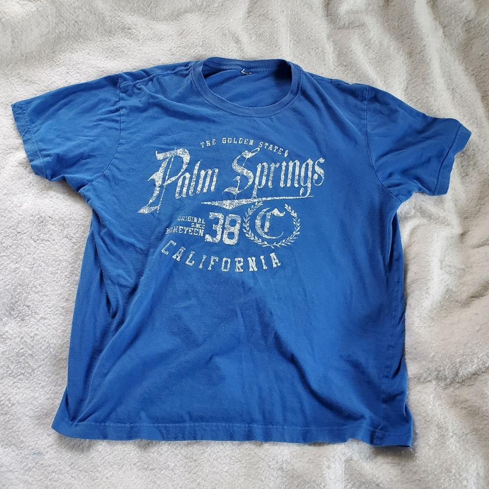 Palm Springs California Distressed T-Shirt, Sz L